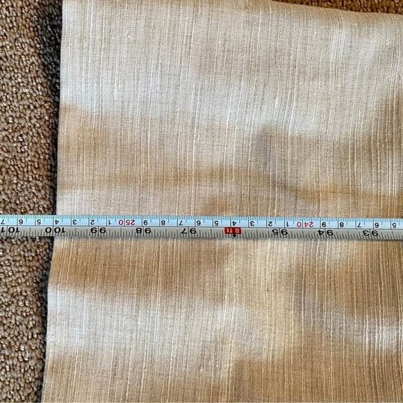 2 Custom Beige 27W X 100L PINCH PLEAT Drapery Panels - Picture 6 of 6